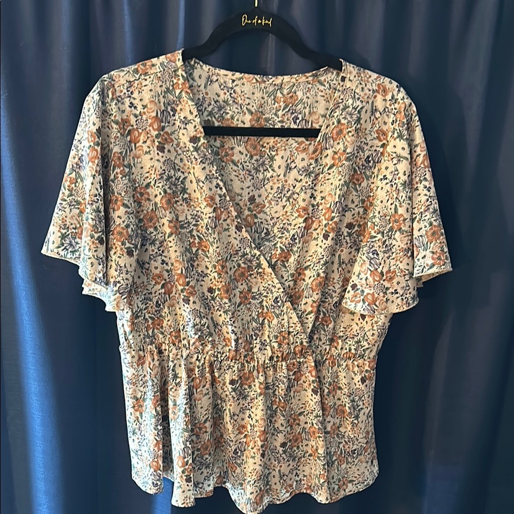 Floral V-Neck Blouse